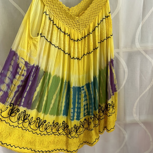 Made In India, Yellow, Sleeveless, Tie Dye, Blouse. One Size - Picture 2 of 7